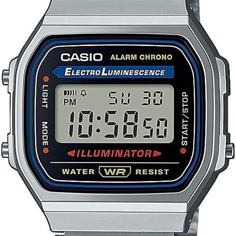 Casio A168W-1, 7 Year Battery Chronograph Silvertone Watch, Alarm, Illuminator | WatchCharts ...