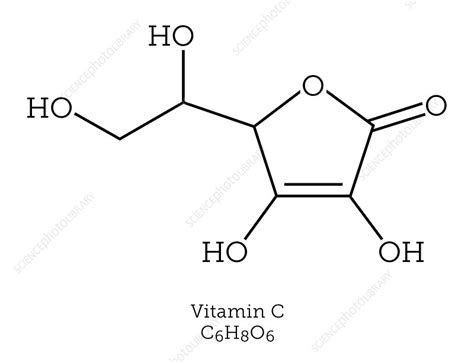 Molecular structure of vitamin C - Stock Image - C040/4336 - Science ...