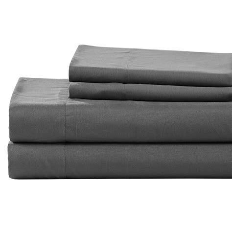 Solid Microfiber Dark Grey King Bed Sheets | At Home