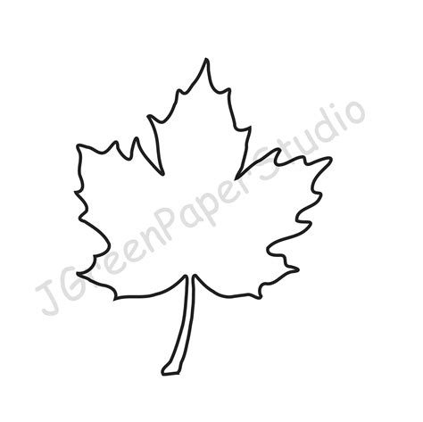 Printable Maple Leaf Template PDF Digital Download Leaf Autumn Fall ...