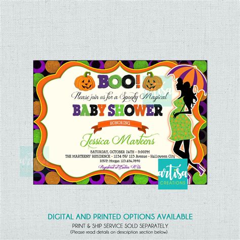 Halloween Baby Shower Invitation Baby Shower Halloween - Etsy