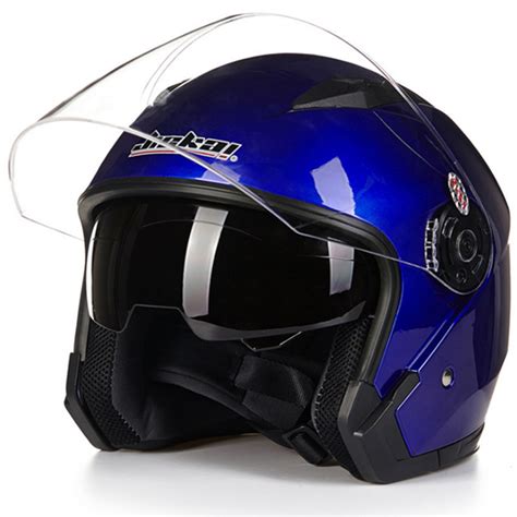 Motorcycle Helmet Open Face Half 3/4 Dual Visor Scooter Unisex Helmet M/L/XL/XXL | eBay