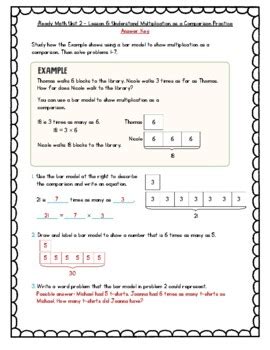 iReady Math Practice 4th Grade 2.6 - Understand Multiplication as a Comparison