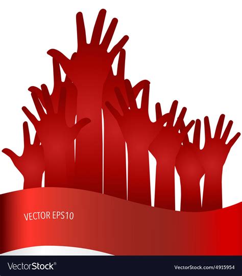 Raised hands Royalty Free Vector Image - VectorStock