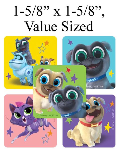 20 Puppy Dog Pals Stickers 1-5/8 x 1-5/8 Crafts | Etsy