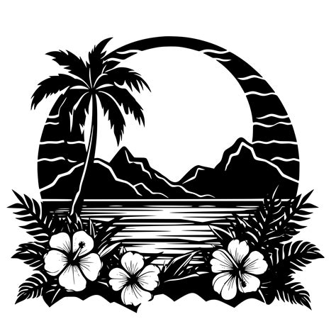 Instant Download Tropical Mountain Sunset SVG File for Cricut ...