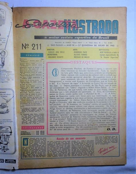 Football Document: Revista A Gazeta Esportiva Ilustrada Garrincha N°211 1962.