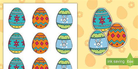 Small Easter Egg Cut-Outs (Teacher-Made) - Twinkl