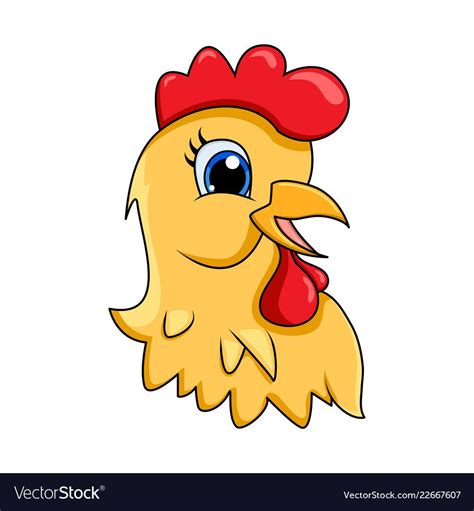 hen head cartoon character vector design isolated on white background ...