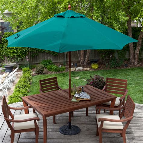 Belham Living 9 ft. Wood Commercial-Grade Sunbrella Market Umbrella | Patio, Patio table ...