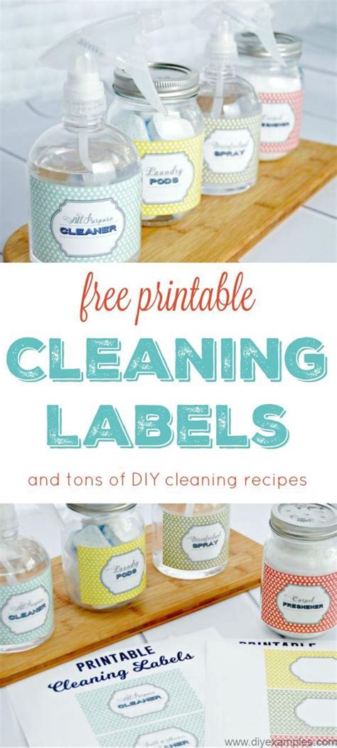 Free Printable Cleaning Labels | Free printable cleaning, Cleaning ...