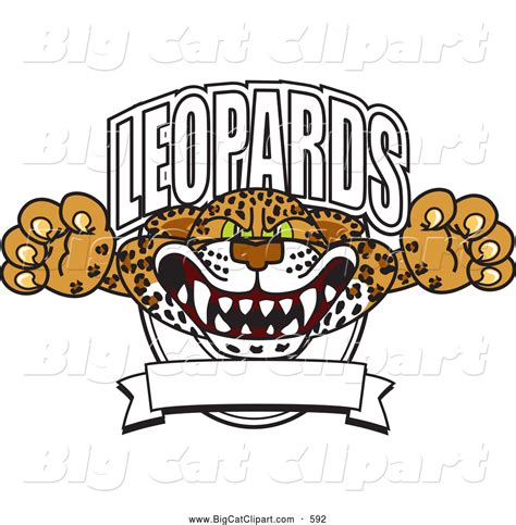 Big Cat Cartoon Vector Clipart of a Aggressive Leopards Character ...