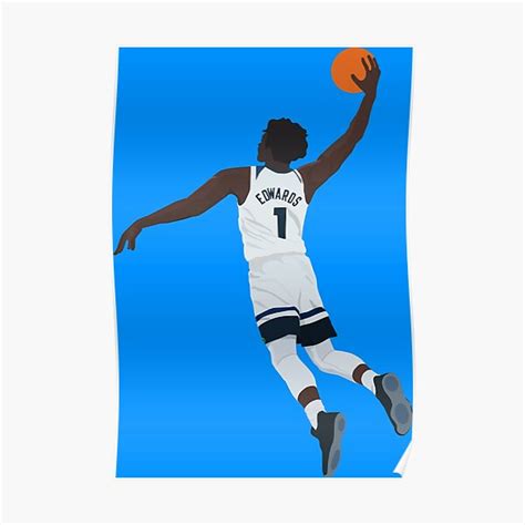 "Anthony Edwards Dunk" Poster for Sale by tank102599 | Redbubble