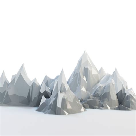 3D model Low Poly Mountain Set range in polygons VR / AR / low-poly ...