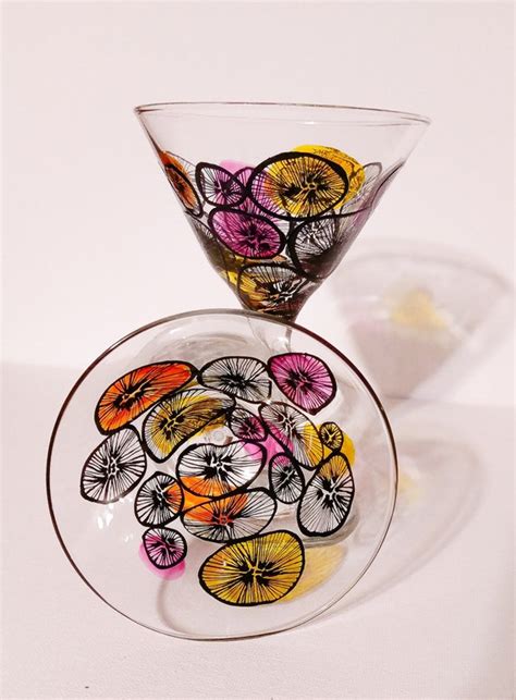 Hand Painted Martini Glasses