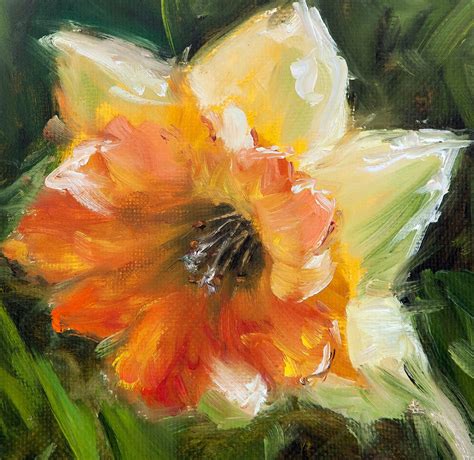 Daffodil Painting Narcissus Art Yellow Flower Canvas Artwork | Etsy