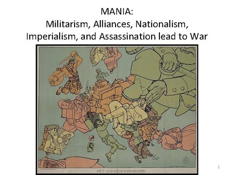 MANIA Militarism Alliances Nationalism Imperialism and Assassination lead