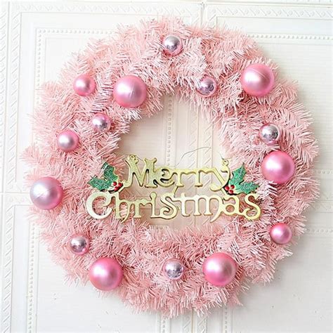 Corona Rosa de Feliz Navidad, 11.8 Inch Artificial Christmas Wreath ...