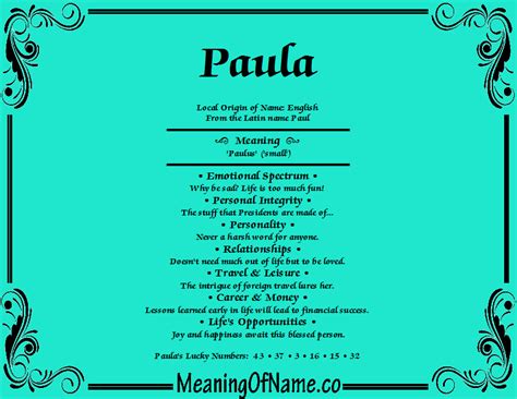 Paula - Meaning of Name