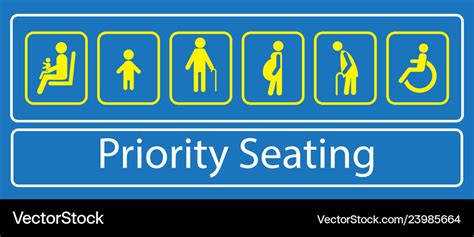 Set of priority seating sticker or label Vector Image