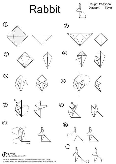 Origami Rabbit Printable Instructions - Origami