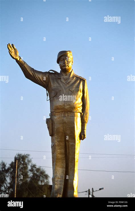 Basra Iraq Golden Statue Of Saddam Hussein Since Been Destroyed Stock ...