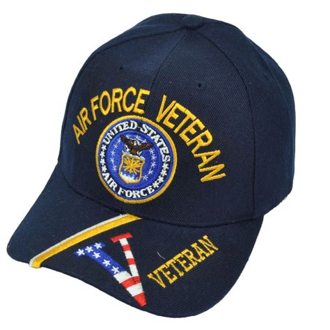 United States Air Force Veteran Vet Blue Adjustable Hat Cap Striped Visor USAF - Walmart.com