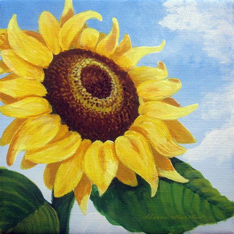 Sunflower Moment Painting by Sharon Marcella Marston