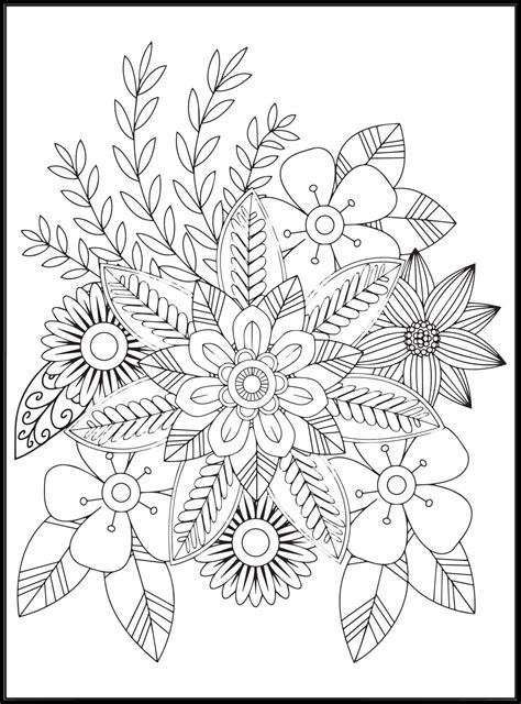 Doodles Flowers Coloring Pages 19508975 Vector Art at Vecteezy