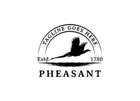 Premium Vector | Beauty Flying Pheasant Bird Pheasant logo design template Pheasant hunt logo