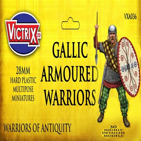 Ancient Gallic Armoured Warrior (30) 28mm Plastic VICTRIX MINIATURES ...