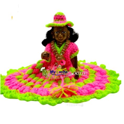 Krishna Pink and Parrot Green Color Dress with Cap – Buy Laddu Gopal ...