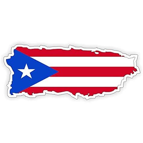 Puerto Rico Flag Vinyl Bumper Sticker | Car Window Decal | Rican Label Flags Laptop Notebook ...