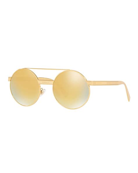 Versace Round Metal Sunglasses | Neiman Marcus