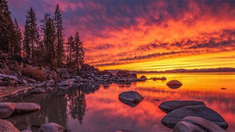 Lake Tahoe Nature Nevada Sunset USA 4K 5K HD Nature Wallpapers | HD Wallpapers | ID #57473