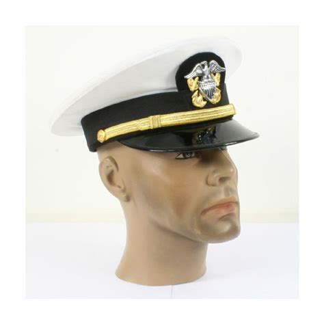 US Navy Peak Cap USN Lieutenant White Officers (Tom Cruise, Top Gun)