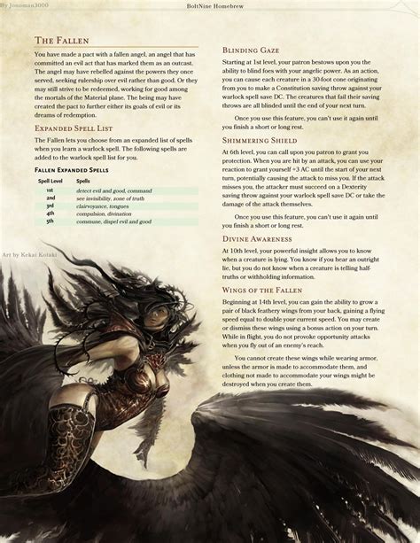 DnD 5e Homebrew | Warlock dnd, Dungeons and dragons classes, D&d ...