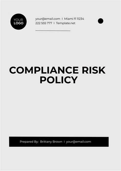 Compliance Risk Policy Template - Edit Online & Download Example | Template.net