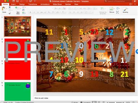 Christmas Advent Calendar Powerpoint Template Starters | Teaching Resources