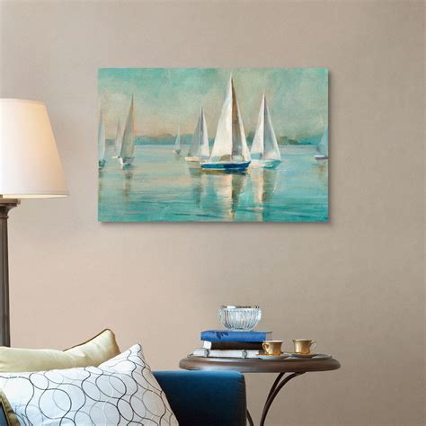 Sailboats at Sunrise Canvas Wall Art Print, Sailing Home Decor | eBay