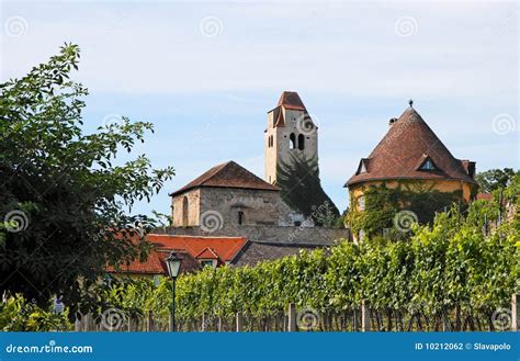 Medieval Abbey among Vineyards in Durnstein Stock Photo - Image of crop, harvest: 10212062