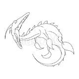 水棲ドラゴン（塗り絵）イラスト  No 873531｜無料イラスト・フリー素材なら「イラストAC」 sketch template
