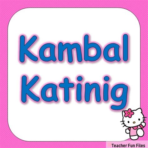 Teacher Fun Files: Kambal Katinig Picture Cards