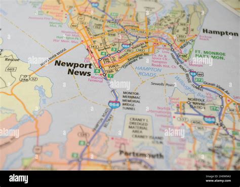 Map of city of Newport News, VA Stock Photo - Alamy