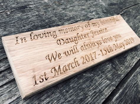 Memorial bench plaque Personalised memorial plaque memorial | Etsy