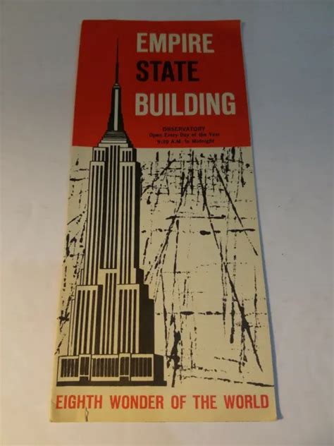 VINTAGE 1960S EMPIRE STATE BUILDING Eighth Wonder OF THE WORLD BROCHURE ...