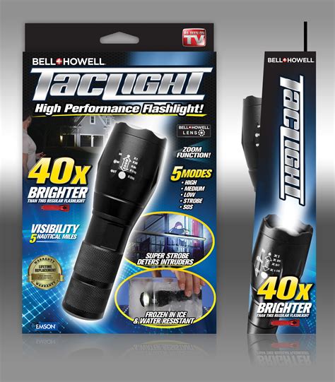 Bell + Howell TacLight, LED Flashlight with 5 Modes, As Seen on TV - Walmart.com