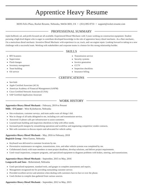 Auto Mechanic Resume Template