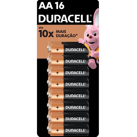 Pilha Alcalina Duracell Pequena AA - BT 16 UN - Elétrica & Manutenção - Kalunga