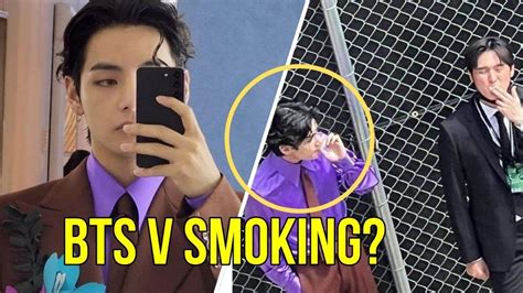 BTS V CAUGHT Smoking Backstage At The Grammys [PHOTOS] - YouTube